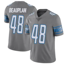 Men's Abraham Beauplan Detroit Lions No.48 Limited Color Rush Steel Vapor Untouchable Jersey