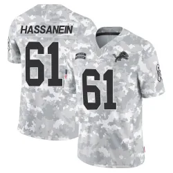 Men's Ahmed Hassanein Detroit Lions No.61 Limited 2024 Salute to Service Jersey - Arctic Camo