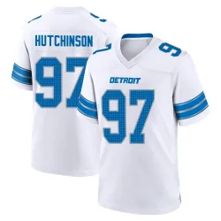 Men's Aidan Hutchinson Detroit Lions No.97 Game 2nd Jersey - White