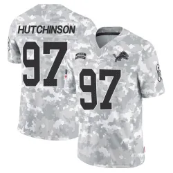 Men's Aidan Hutchinson Detroit Lions No.97 Limited 2024 Salute to Service Jersey - Arctic Camo