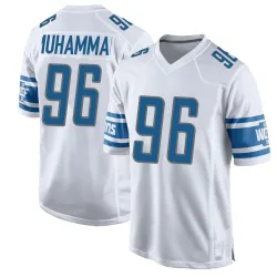 Men's Al-Quadin Muhammad Detroit Lions No.96 Game Jersey - White
