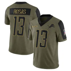 Men's Aldrick Rosas Detroit Lions No.13 Limited 2021 Salute To Service Jersey - Olive