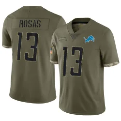 Men's Aldrick Rosas Detroit Lions No.13 Limited 2022 Salute To Service Jersey - Olive