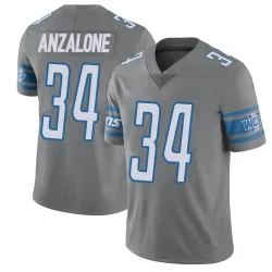 Men's Alex Anzalone Detroit Lions No.34 Limited Color Rush Steel Vapor Untouchable Jersey