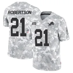 Men's Amik Robertson Detroit Lions No.21 Limited 2024 Salute to Service Jersey - Arctic Camo