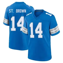 Men's Amon-Ra St. Brown Detroit Lions No.14 Game 2nd Jersey - Blue