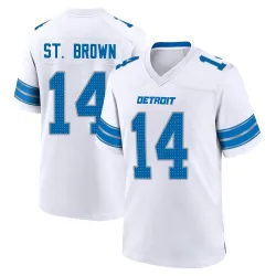 Men's Amon-Ra St. Brown Detroit Lions No.14 Game 2nd Jersey - White