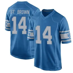 Men's Amon-Ra St. Brown Detroit Lions No.14 Game Throwback Vapor Untouchable Jersey - Blue