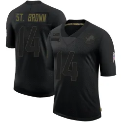 Men's Amon-Ra St. Brown Detroit Lions No.14 Limited 2020 Salute To Service Jersey - Black
