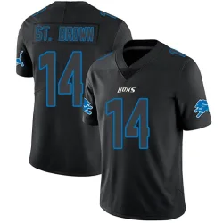 Men's Amon-Ra St. Brown Detroit Lions No.14 Limited Jersey - Black Impact