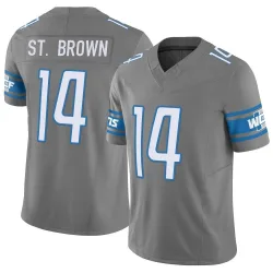 Men's Amon-Ra St. Brown Detroit Lions No.14 Limited Silver Vapor F.U.S.E. Jersey