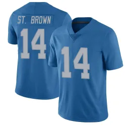 Men's Amon-Ra St. Brown Detroit Lions No.14 Limited Throwback Vapor Untouchable Jersey - Blue