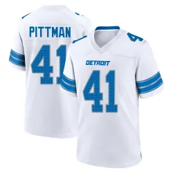 Men's Anthony Pittman Detroit Lions No.41 Game 2nd Jersey - White