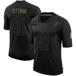 Men's Anthony Pittman Detroit Lions No.41 Limited 2020 Salute To Service Jersey - Black