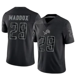 Men's Avonte Maddox Detroit Lions No.29 Limited Reflective Jersey - Black