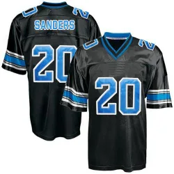 Men's Barry Sanders Detroit Lions No.20 Authentic Mitchell And Ness Throwback Jersey - Black