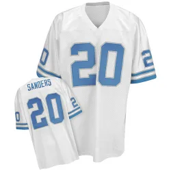 Men's Barry Sanders Detroit Lions No.20 Authentic Mitchell And Ness Throwback Jersey - White