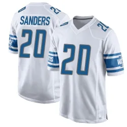 Men's Barry Sanders Detroit Lions No.20 Game Jersey - White