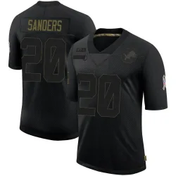 Men's Barry Sanders Detroit Lions No.20 Limited 2020 Salute To Service Jersey - Black