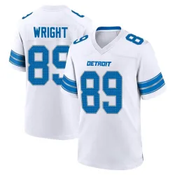 Men's Brock Wright Detroit Lions No.89 Game 2nd Jersey - White