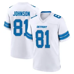 Men's Calvin Johnson Detroit Lions No.81 Game 2nd Jersey - White
