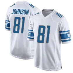 Men's Calvin Johnson Detroit Lions No.81 Game Jersey - White