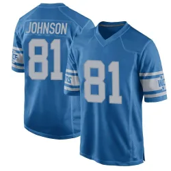 Men's Calvin Johnson Detroit Lions No.81 Game Throwback Vapor Untouchable Jersey - Blue