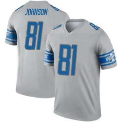 Men's Calvin Johnson Detroit Lions No.81 Legend Inverted Jersey - Gray