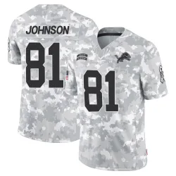 Men's Calvin Johnson Detroit Lions No.81 Limited 2024 Salute to Service Jersey - Arctic Camo