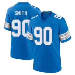 Men's Chris Smith Detroit Lions No.90 Game 2nd Jersey - Blue