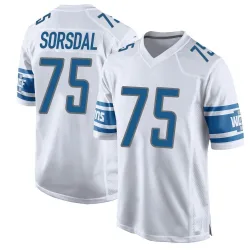 Men's Colby Sorsdal Detroit Lions No.75 Game Jersey - White