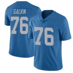 Men's Connor Galvin Detroit Lions No.76 Limited Throwback Vapor Untouchable Jersey - Blue