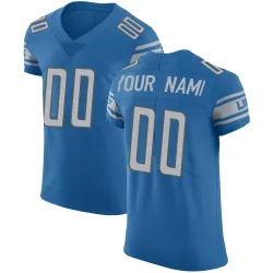 Men's Custom Detroit Lions No.00 Elite Team Color Vapor Untouchable Jersey - Blue