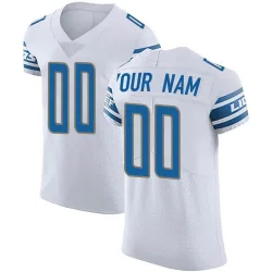 Men's Custom Detroit Lions No.00 Elite Vapor Untouchable Jersey - White