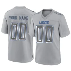 Men's Custom Detroit Lions No.00 Game Atmosphere Fashion Jersey - Gray