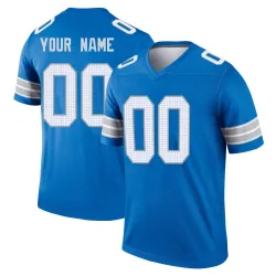 Men's Custom Detroit Lions No.00 Legend 2nd Jersey - Blue