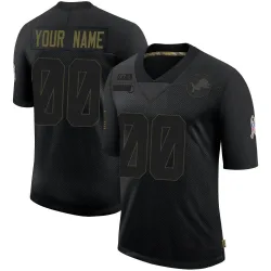 Men's Custom Detroit Lions No.00 Limited 2020 Salute To Service Jersey - Black