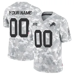 Men's Custom Detroit Lions No.00 Limited 2024 Salute to Service Jersey - Arctic Camo