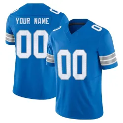 Men's Custom Detroit Lions No.00 Limited Vapor F.U.S.E. 2nd Jersey - Blue