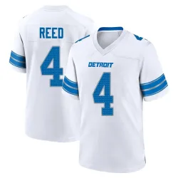 Men's D.J. Reed Detroit Lions No.4 Game 2nd Jersey - White
