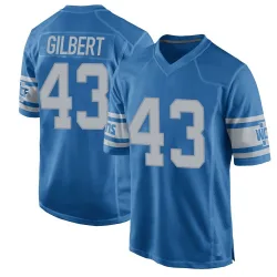 Men's DaRon Gilbert Detroit Lions No.43 Game Throwback Vapor Untouchable Jersey - Blue