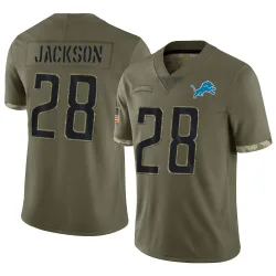Men's Dan Jackson Detroit Lions No.28 Limited 2022 Salute To Service Jersey - Olive