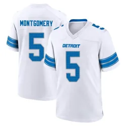 Men's David Montgomery Detroit Lions No.5 Game 2nd Jersey - White