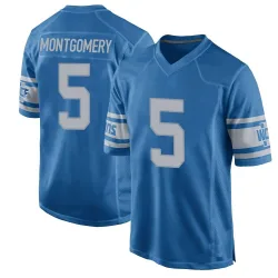 Men's David Montgomery Detroit Lions No.5 Game Throwback Vapor Untouchable Jersey - Blue