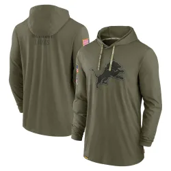 Men's Detroit Lions No. 2022 Salute to Service Tonal Pullover Hoodie - Olive