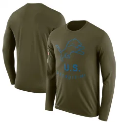 Men's Detroit Lions No. Legend 2018 Salute to Service Sideline Performance Long Sleeve T-Shirt - Olive