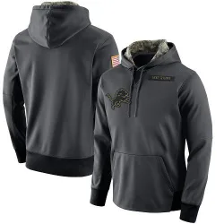 Men's Detroit Lions No. Salute to Service Player Performance Hoodie - Anthracite