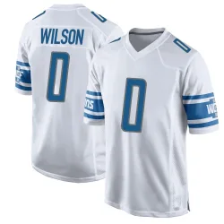 Men's Divaad Wilson Detroit Lions No.0 Game Jersey - White