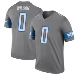 Men's Divaad Wilson Detroit Lions No.0 Legend Color Rush Steel Jersey