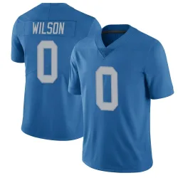 Men's Divaad Wilson Detroit Lions No.0 Limited Throwback Vapor Untouchable Jersey - Blue